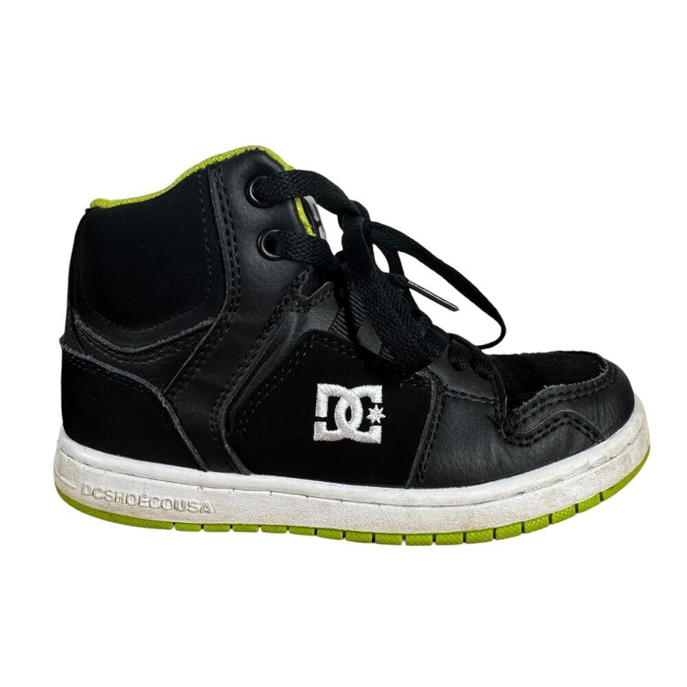 DC High Top RA Spark Kid Youth Shoes 13 Black/Green ECO Skate Skateboard Sport